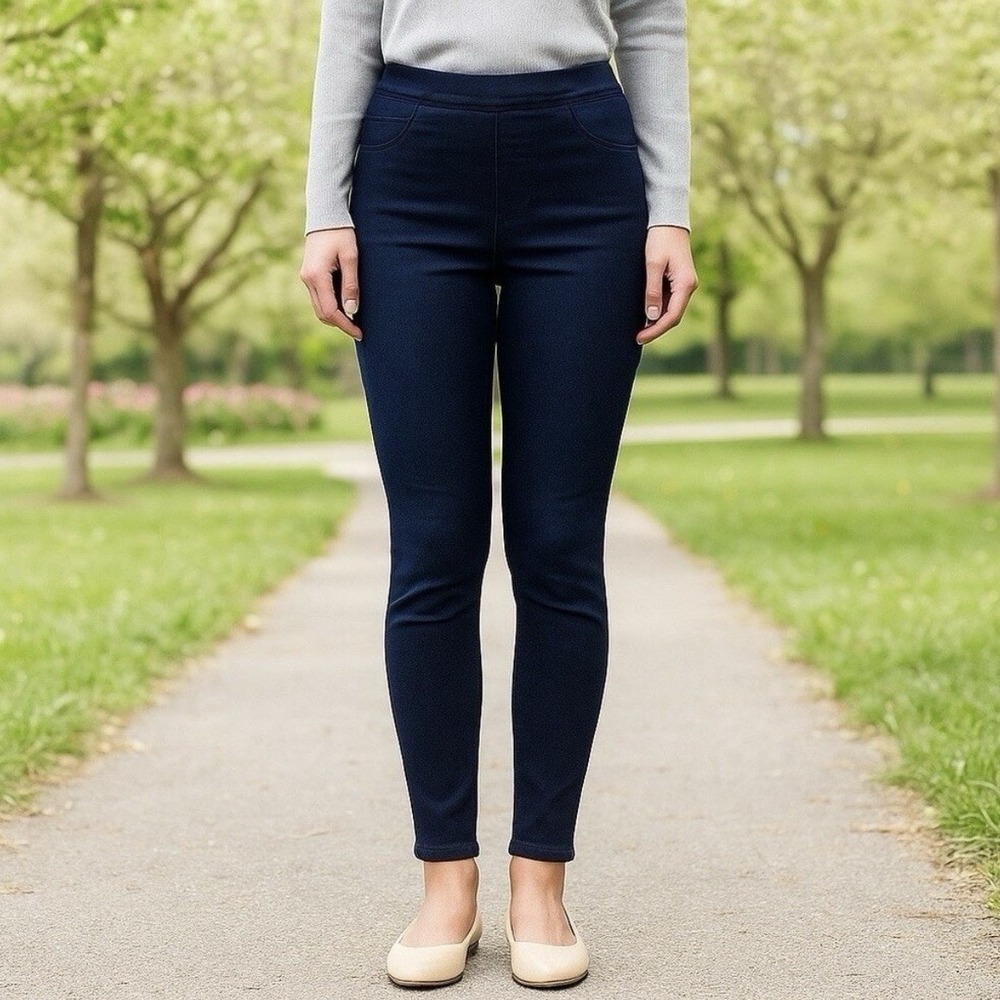 Spanx Jean-ish Ankle Leggings Jeans Dark Wash Stretch Capsule Comfort M